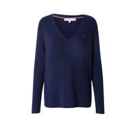 Tommy Hilfiger Pull Femme Cardi Fine Col en V, Bleu (Dark Night Navy), M