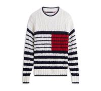 TOMMY HILFIGER Pull-over 'Breton' bleu marine / rouge / blanc cassé, Taille S