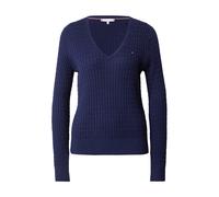TOMMY HILFIGER Pull-over 'Cable' bleu marine / bleu foncé / rouge / blanc, Taille L