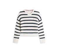TOMMY HILFIGER Pull-over noir / blanc, Taille L