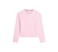 Tommy Hilfiger Co Cable Mid GG RLX Ls V-NK SWT Ww0ww48433 Pull-Over, Pink (Classic Pink), S Femme