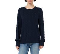 Tommy Hilfiger CRV Co Cable Var Ls C-NK SWT Ww0Ww45328 Pull-Over, Blue (Dark Night Navy), 48 Femme