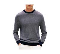 Tommy Hilfiger - Pull Ras du Cou en Coton Pima et Cachemire - Homme - Pulls - Bleu - Taille: S