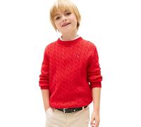 Tommy Hilfiger Pull torsadé en Coton pour garçon KB0KB09753 - Rouge (Rapid Red), 12 Ans