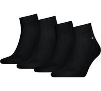 TOMMY HILFIGER Quarter Chaussettes Hommes, Lot de 4 - Sneaker, Unicolore, 39-49 Noir 43-46