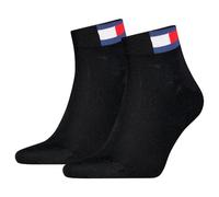 Tommy Hilfiger Quarter Chaussettes, Noir, 39/42 (Lot de 2) Unisexe