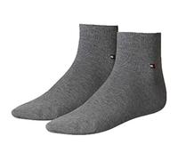 Tommy Hilfiger 2 pairs Men's Quarter Socks Gr. 39-46 Business sneaker socks, Farben:758 - middle grey mélange, Größe Bekleidung:M
