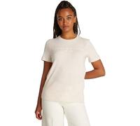 Tommy Hilfiger Reg Corp Logo C-NK SS Ww0ww40276 Femme Hauts en Tricot à Manches Courtes, Brown (Oatmilk Heather), XS