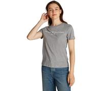 Tommy Hilfiger T-Shirt Manches Courtes Femme Logo Col Ras-du-Cou, Gris (Mid Grey Heather), XXS