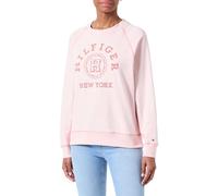 Tommy Hilfiger REG Varsity Raglan Sweatshirt WW0WW41239 épais, Rose (Whimsy Pink), L Femme