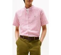 Tommy Hilfiger Chemise Homme Linen Blend Mao avec Col Officier, Multicolore (Vintage Rosy/White), XL