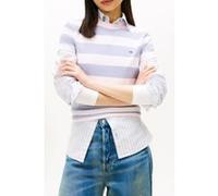 Tommy Hilfiger Regular Flag Jersey T-shirt Periwinkle Dust/multi Stripe Taille: XS | Chemises Outlet | Femme | Bleu