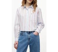Tommy Hilfiger Relaxed Crop Shirt Kingly Blue/multi Stripe Taille: M | Manches longues Outlet | Femme | Bleu