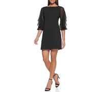 Tommy Hilfiger Robe de plongée à Manches flottantes pour Femme, Noir, 36