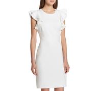 Tommy Hilfiger Robe de plongée à Manches Volantes pour Femme - Blanc - 38