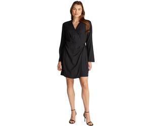 Tommy Hilfiger Robe Femme Fluid Short Robe Cache-Cœur, Noir (Black), 46