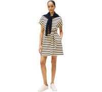 Tommy Hilfiger Robe Femme Gold Button Jersey avec Ceinture, Multicolore (Country Ivory/Dark Night Navy STP), XXS