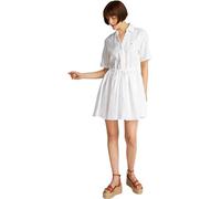 Tommy Hilfiger Robe Femme Linen Short avec Ceinture, Blanc (Th Optic White), 40