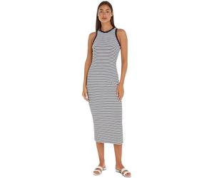 Tommy Hilfiger Robe Femme Maxi Dress sans Manche, Multicolore (Mini Stp Desert Sky/ White), XL