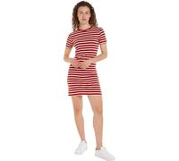 Tommy Hilfiger Robe Femme New Cody Slim Short Dress en Coton, Multicolore (Breton STP/Dark Magma/Ecru), 3XL