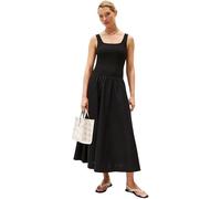 Tommy Hilfiger Robe Femme Rib Midi Mix Fit & Flare, Noir (Black), M