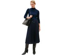 Tommy Hilfiger Robe Femme Slim Rib Mix Midi, Bleu (Dark Night Navy), L