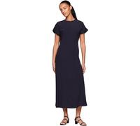 Tommy Hilfiger Robe Femme Viscose Crepe Maxi Dress Manches Courtes, Bleu (Desert Sky), 32