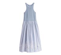 Tommy Hilfiger - Robe Longue Romantique avec Broderie Anglaise - Femme - Robes - Bleu - Taille: 40 FR