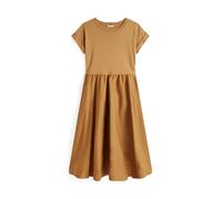 Tommy Hilfiger Modern Cody Midi Mix F&F DRS Ww0Ww46711 Robe évasée, Brown (Hickory), M Femme