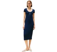 Tommy Hilfiger Robe Moulante Femme Henley Gold Slim Fit, Bleu (Dark Night Navy), S