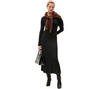 Tommy Hilfiger Robe Moulante Femme Rib Flare Midi avec Col Bateau, Noir (Black), XXS