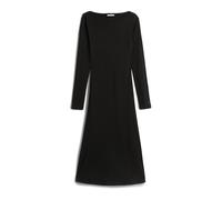 Tommy Hilfiger Robe Moulante Femme Rib Flare Midi avec Col Bateau, Noir (Black), XXL