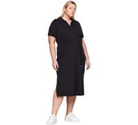 Tommy Hilfiger Robe Polo Femme Midi Dress Manches Courtes, Bleu (Desert Sky), S