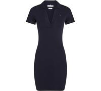Tommy Hilfiger Robe Polo Femme Slim Fit V-Neck Courte, Bleu (Dark Night Navy), M