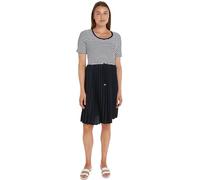 Tommy Hilfiger Robe T-Shirt Femme Rib Pleated Stretch, Multicolore (Mini Stp Desert Sky/ White), L