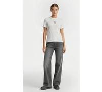 Tommy Hilfiger Roundall Regular C-neck Shortsleeve Ivory/navy Taille: M | Chemises Outlet | Femme | Blanche