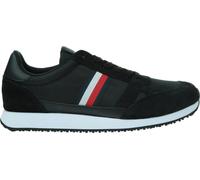 Tommy Hilfiger Runner Lo Vintage Mix Chaussures pour hommes Chaussures à lacets Baskets Noir Loisir, Taille:40 EU