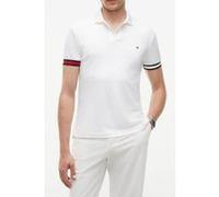 Tommy Hilfiger Rwb Cuff Liquid Cotton Polo White Taille: S | Polos Outlet | Homme | Blanche