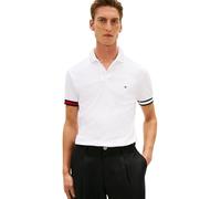 Tommy Hilfiger RWB Cuff Liquid Cotton Slim Polo Mw0mw42743 S/S, Blanc (Blanc), S Homme