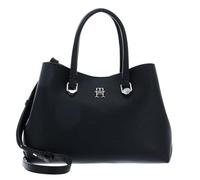Tommy Hilfiger Sac Bandoulière Femme TH Emblem Small Satchel Moyen Modèle, Noir (Black), Taille Unique