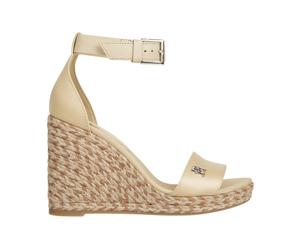 Tommy Hilfiger - Sandale compensée haute en satin coloré - Femme - Chaussures - Beige - Taille: 40 EU