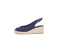 Tommy Hilfiger Femme Mid Wedge Espad Slingback Fw0fw09228 Espadrilles compensées, Blue (Space Blue), 40 EU