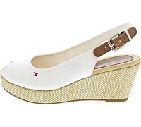 Tommy Hilfiger Sandales Compensées Femme Iconic Elba Sling Back Talon Compensé, Blanc (Ecru), 40