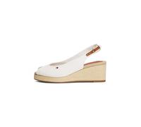Tommy Hilfiger Espadrilles Compensées Femme Flag Mid Slingback Bride Réglable, Blanc (Ecru), 40