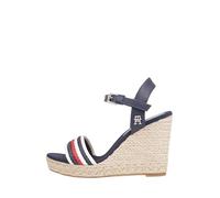 Tommy Hilfiger Sandales espadrilles compensées pour femme, Bleu sidéral., 39 EU