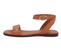 Tommy Hilfiger Sandales Femme Ankle Strap en Cuir, Marron (Cinnamon Bark), 37