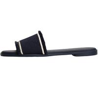 Tommy Hilfiger Sandales Femme Fringe Canvas Flat Élégantes, Bleu (Space Blue), 38