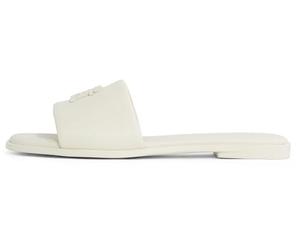 Tommy Hilfiger Sandales Femme Logo Hardware Leather Mules, Ivoire (Muslin), 38