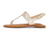 Tommy Hilfiger Sandales Femme Metallic Leather Thong Tongs, Or (Gold), 38