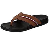 Tommy Hilfiger Sandales Homme Style Tong Leather Toe Post Sandal Cuir, Marron (Winter Cognac), 40 EU